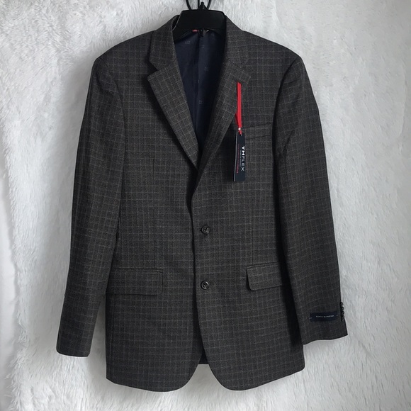 Tommy Hilfiger Mens Suit Separate Brown Size 38 Long Blazer Modern $295